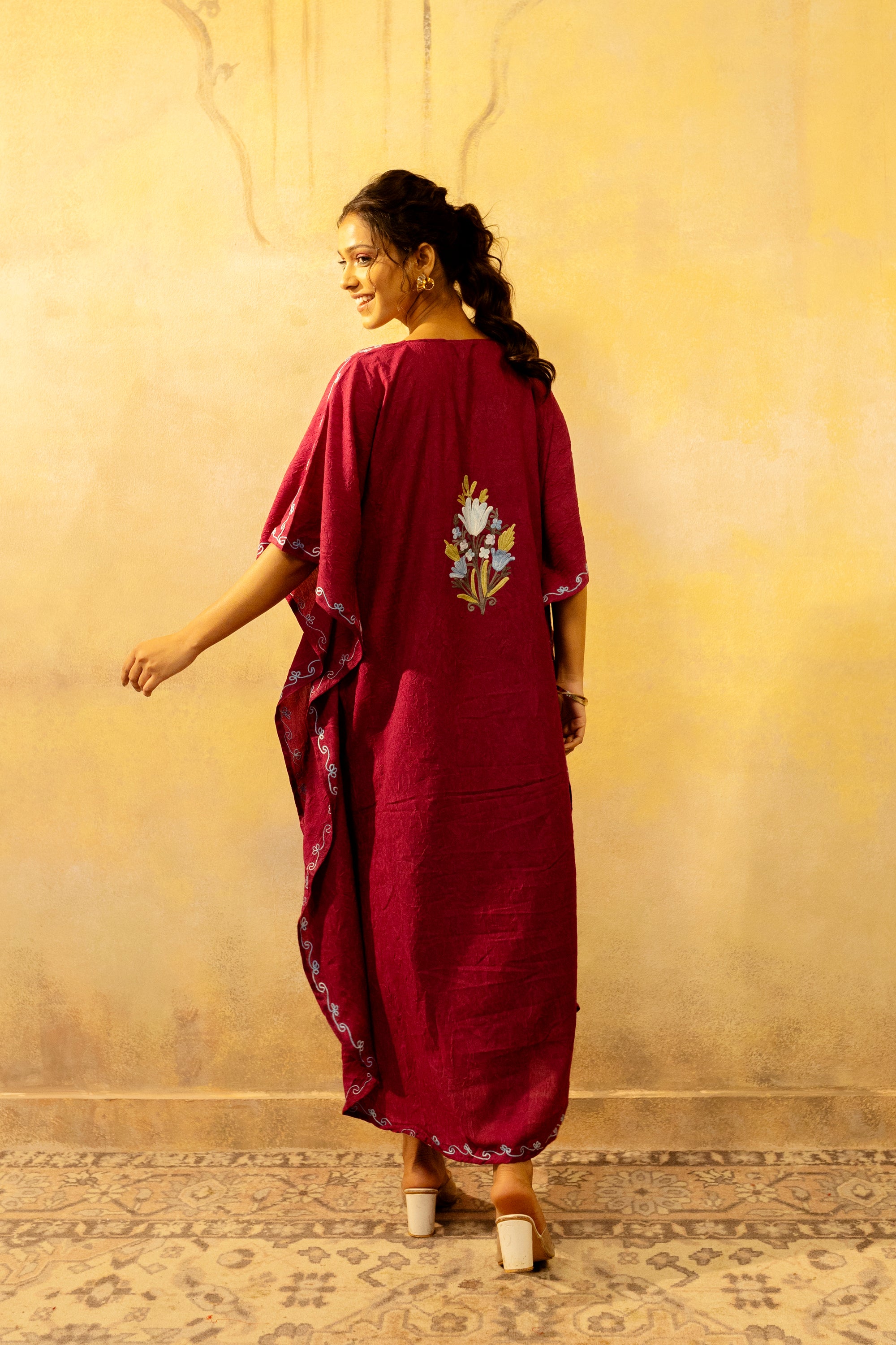 Mademoiselle Magenta Kashmiri Summer Kaftan - Long