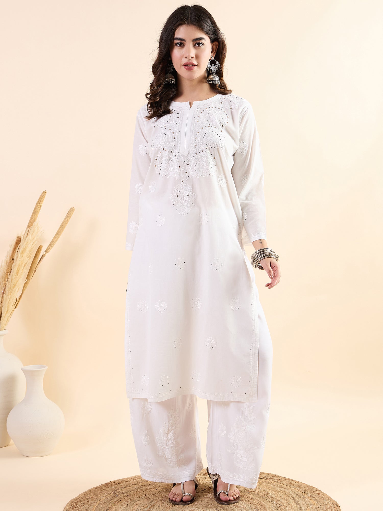 Nazakat Chikankari Mukaish Kurta