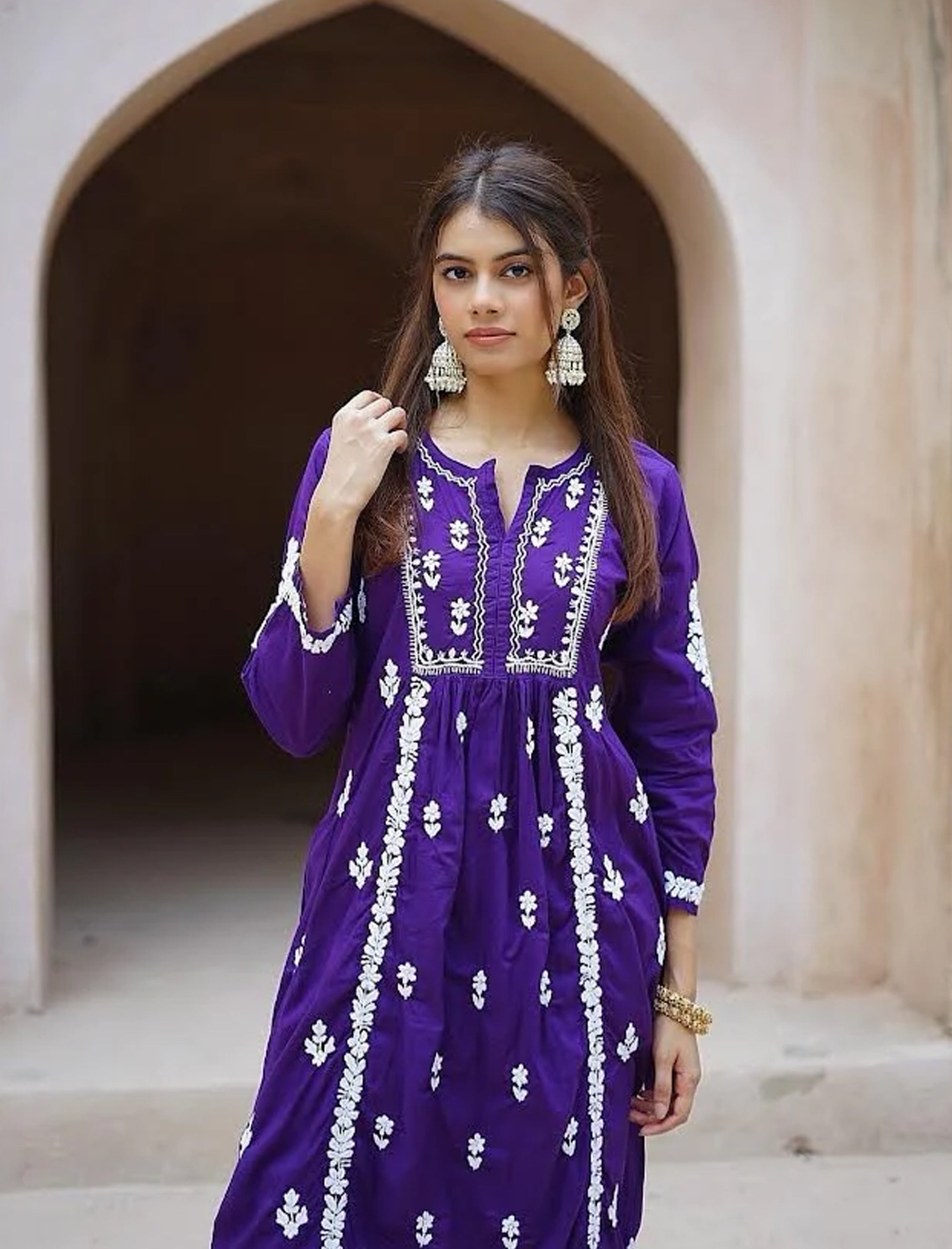 Fatima Chikankari  Co-ord Palazzo and Kurta Set