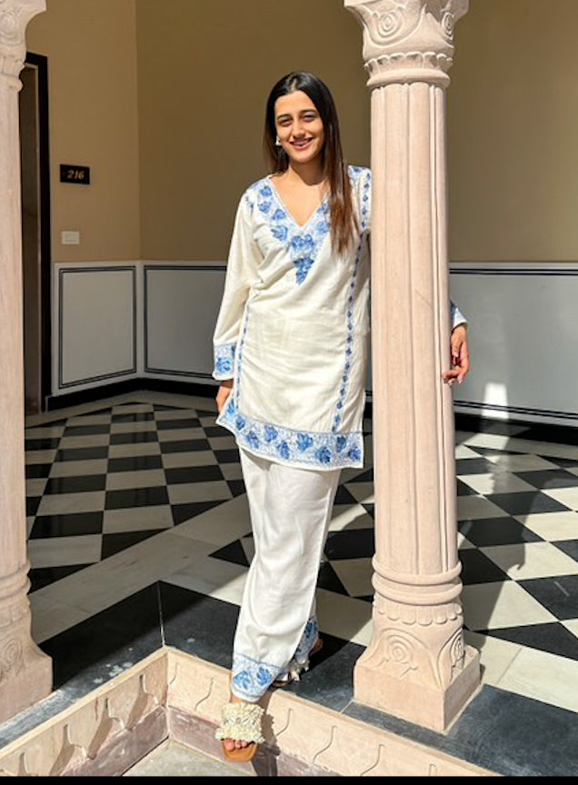 Alia Cotton Kashmiri Kurta Co-ord Set